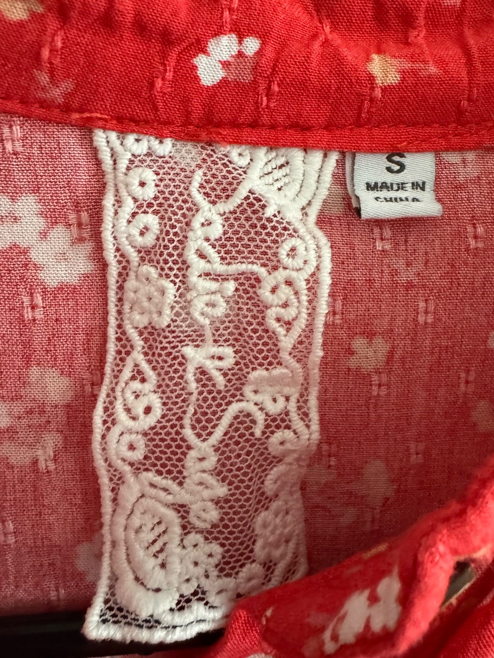 Sadie & Sage Red Floral Button-Front Maxi Nightgown with Pockets - Picture 7 of 7